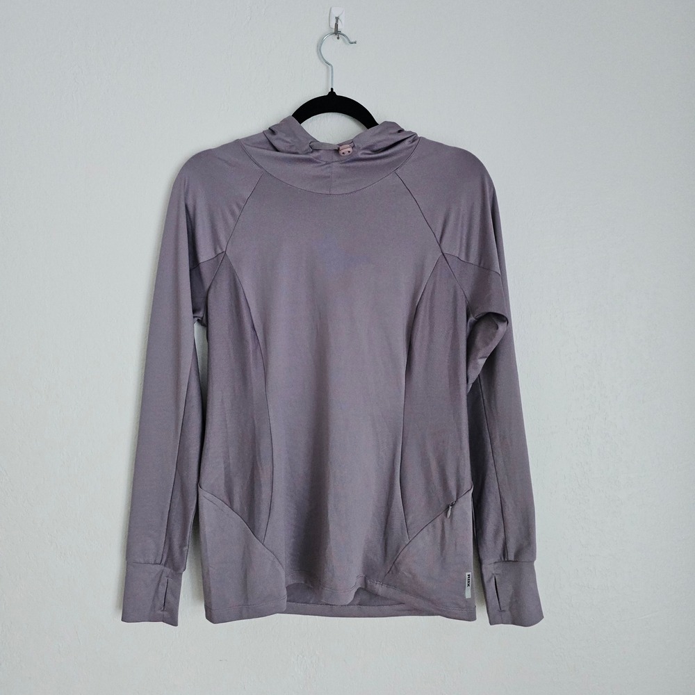RBX Women's Smokie Amethyst Athletic‎ Long Sleeve Hooded Shirt Sz M Thumbhole